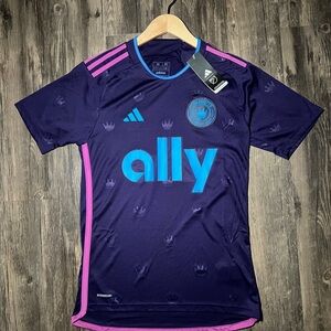 Adidas Purple Jersey with Blue and Pink Trim